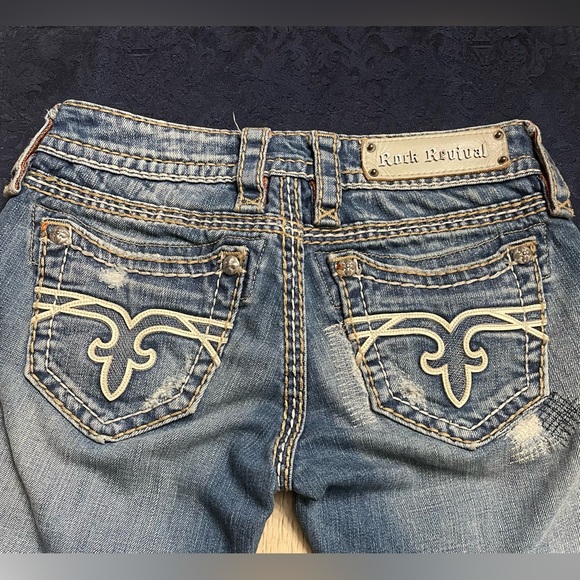 Rock Revival Heidi Distressed Bootcut Jeans Sz 25 - Picture 6 of 6